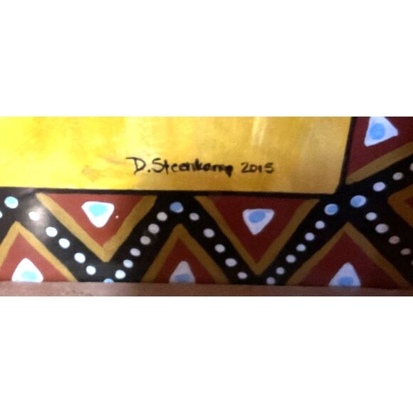 BOXER DOG PAINTING HAND PAINTED SIGNED BY D. STEENKAMP 2015 FRAMED 17" X 14" - Picture 3 of 4